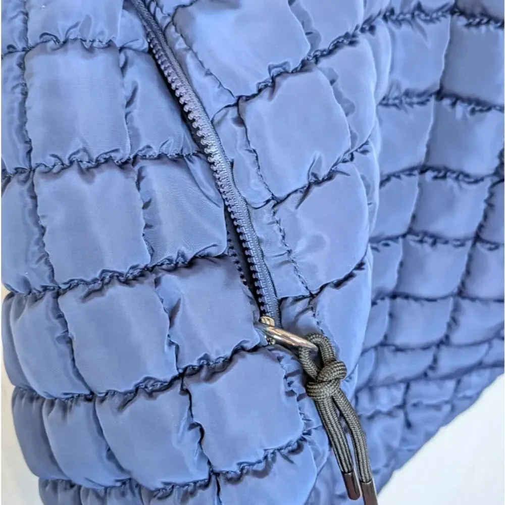 Free People Movement Quilted Carryall Bag Navy Blue Padded Oversized